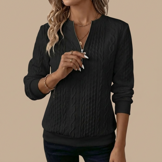 Damski Dzianinowy Sweter | Rozpinany