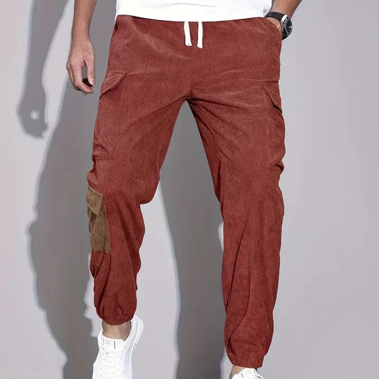 Męski Spodnie Cargo | Szeroka Nogawka