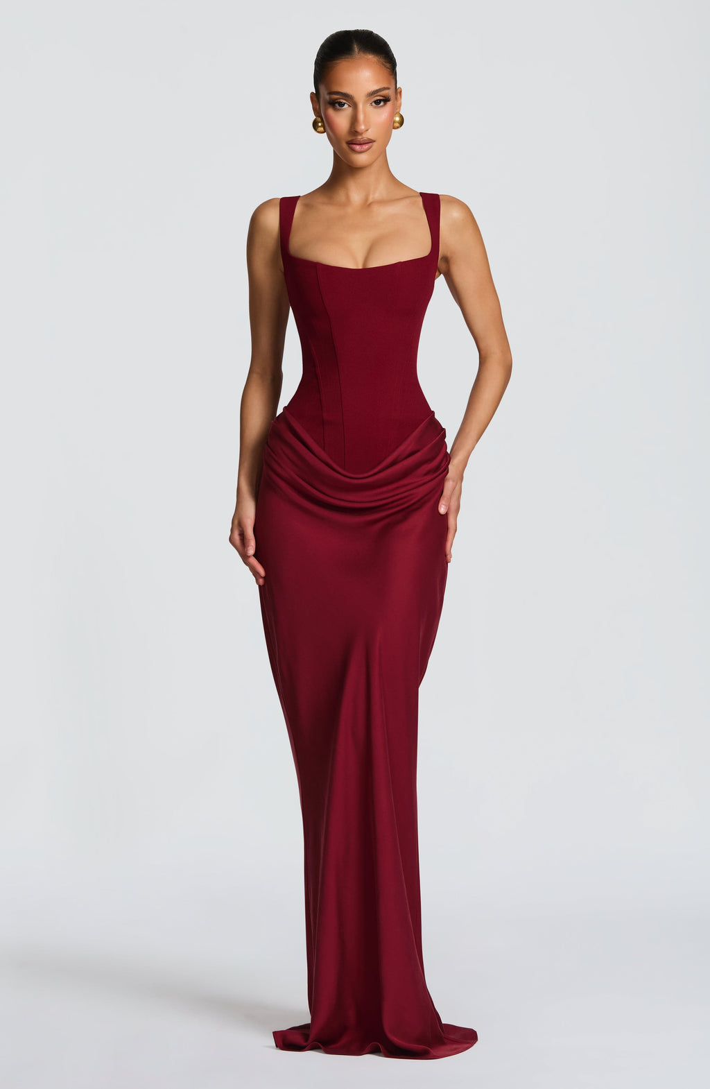 Damska Bezrękawowa Bodycon Gorset Sukienka Gościa Weselnego | Maxi