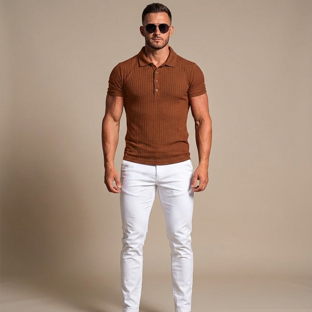 Męska Casualowa Koszula Polo | Krótki Rękaw