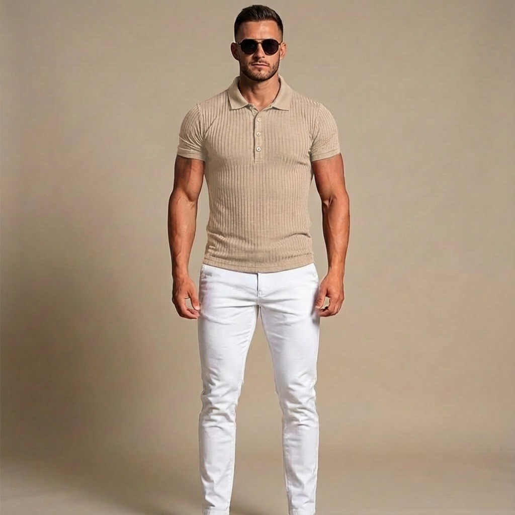 Męska Casualowa Koszula Polo | Krótki Rękaw