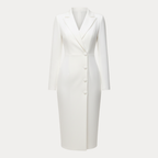 Damska Długi Rękaw Blazer Sukienka | Midi