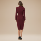 Damska Długi Rękaw Blazer Sukienka | Midi