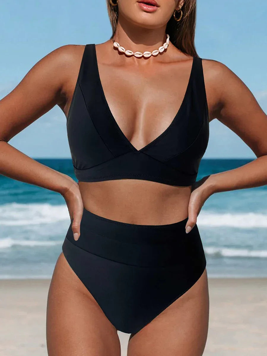 Damskie Bikini z Wysokim Stanem | Kolorowy