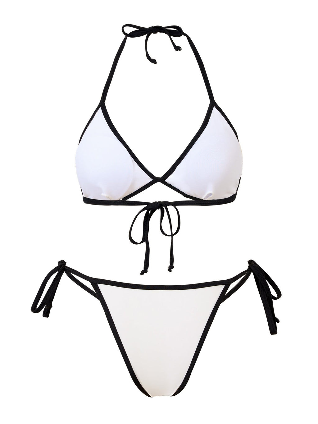 Damskie Trójczęściowe Bikini z Kontrastującą Narzutką