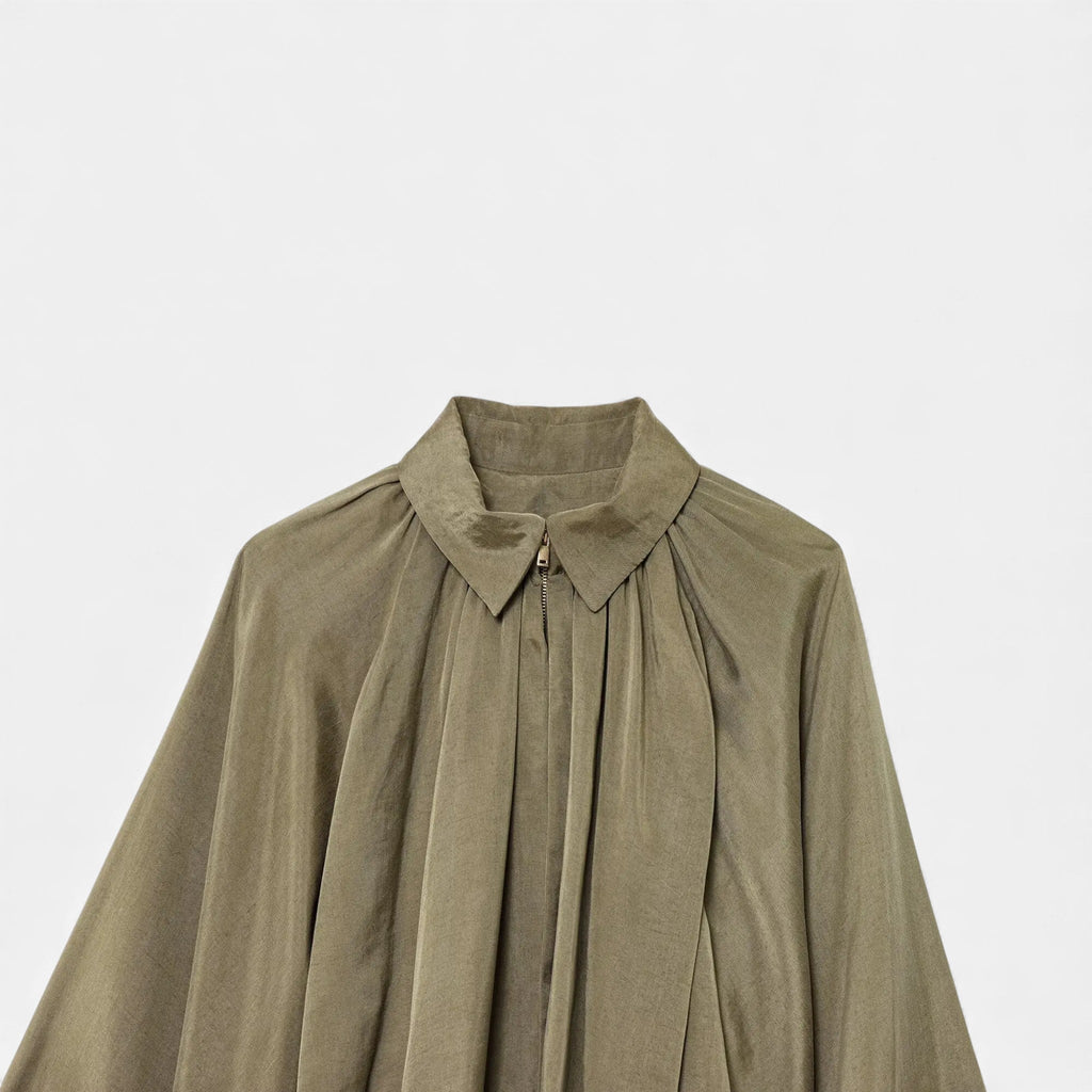 Damskie Fałdowana Lapel Bluzka | Kołnierz