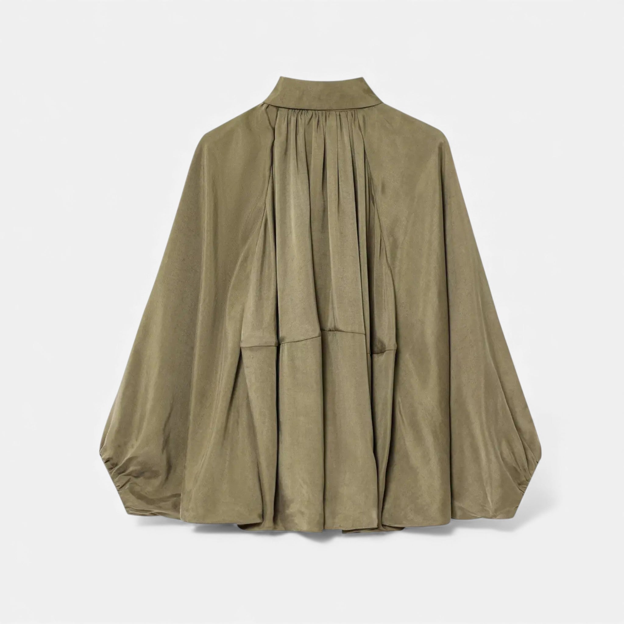 Damskie Fałdowana Lapel Bluzka | Kołnierz