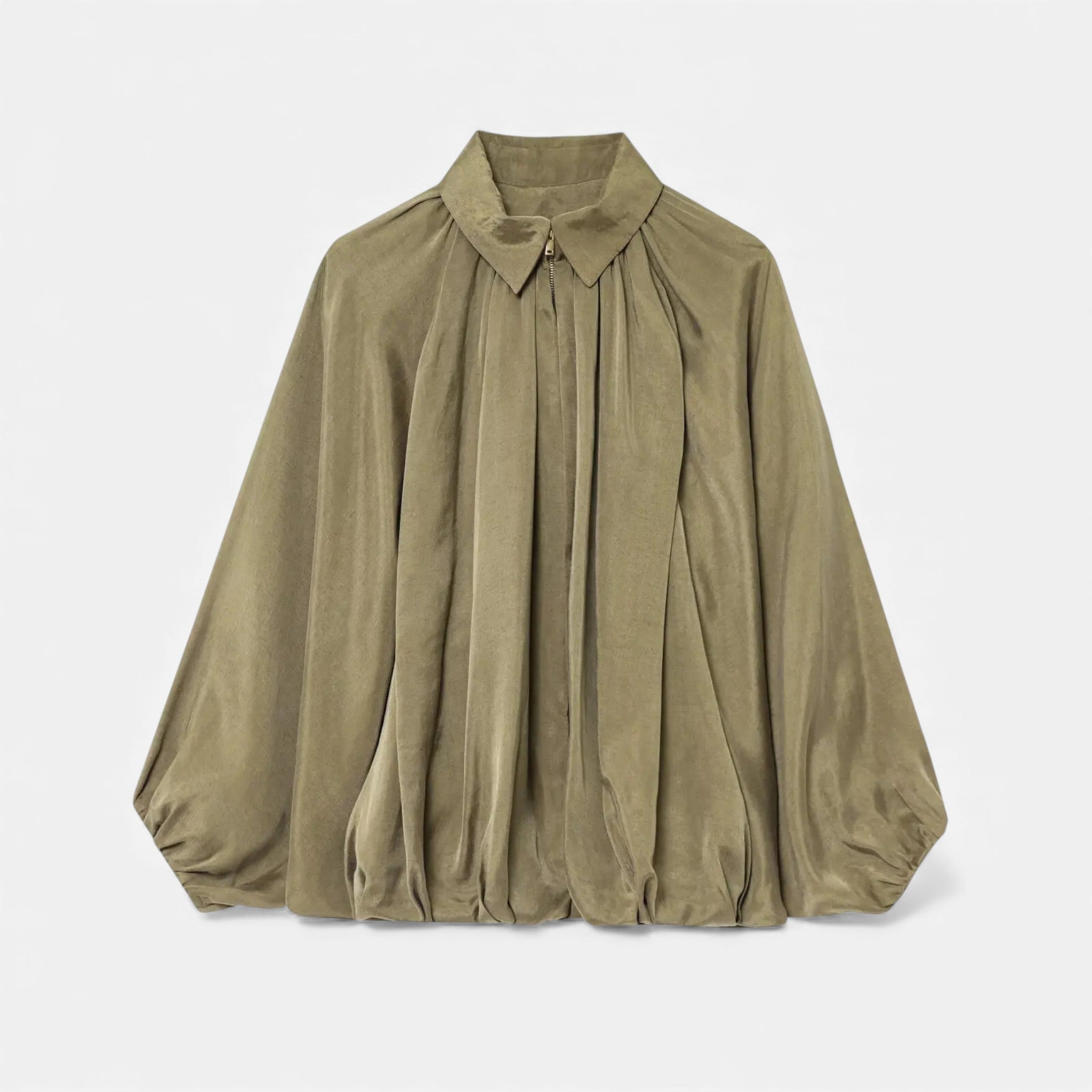Damskie Fałdowana Lapel Bluzka | Kołnierz
