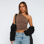 Damskie Asymetryczne Halter Top | Impreza