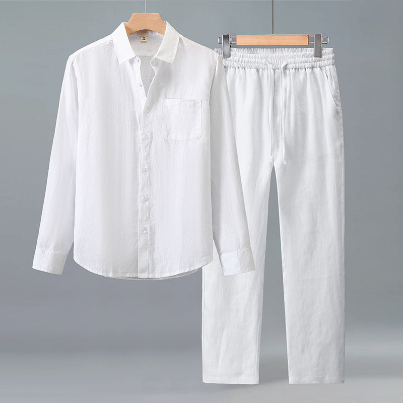 Męski Skoordynowany Zestaw Koszuli & Spodni | Letni