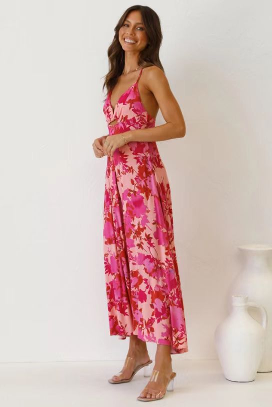 Damska Letnia Sukienka w Kwiaty | Maxi