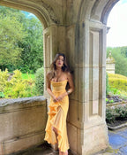 Damska Sukienka Gościa Ślubnego Z Falbanami | Maxi