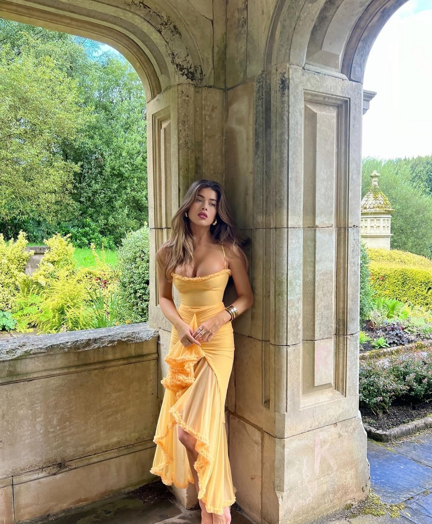 Damska Sukienka Gościa Ślubnego Z Falbanami | Maxi