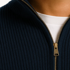 Męski Dzianinowy Sweter | Rozpinany Połowy