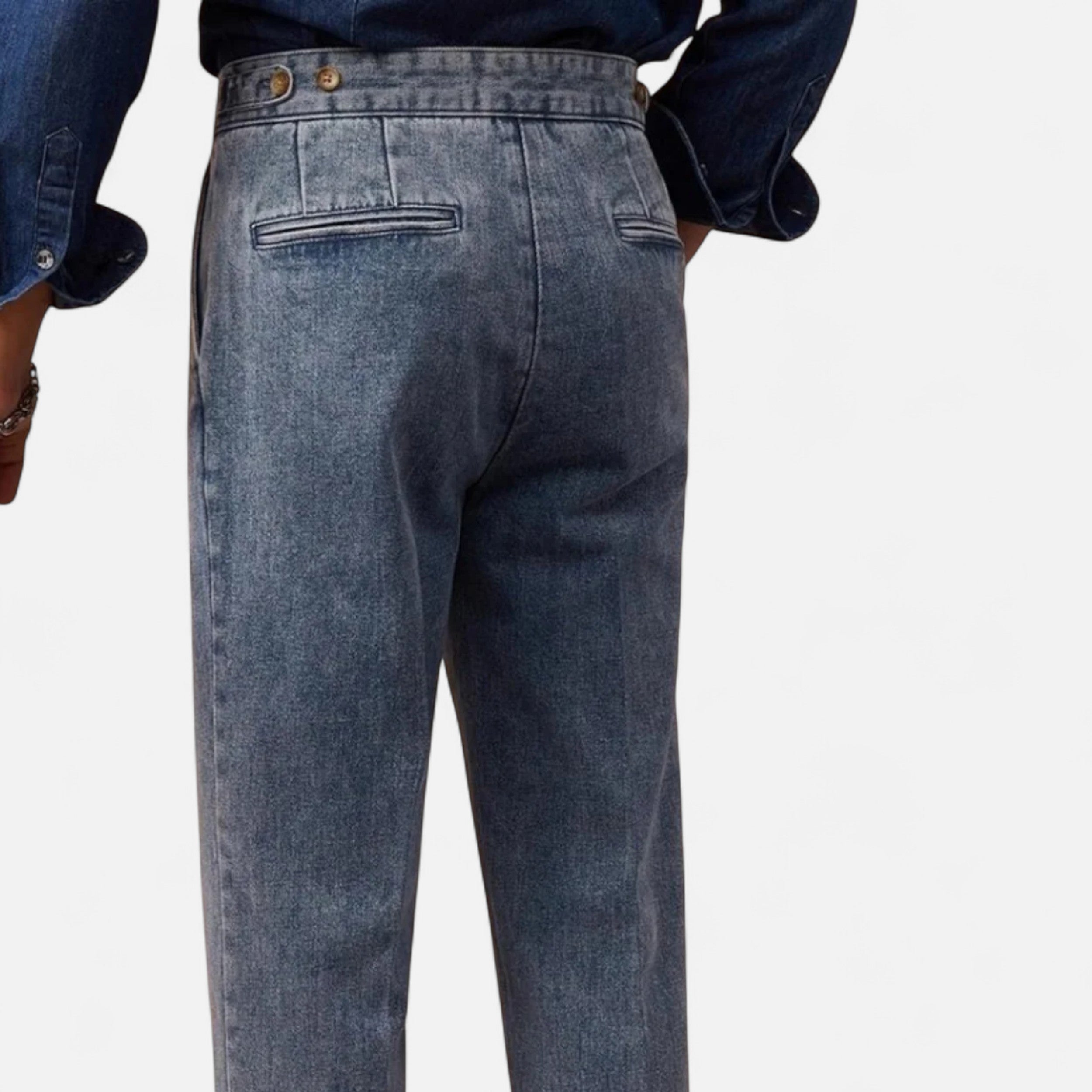 Męskie Vintage Jeansy Spodnie | Proste Nogi