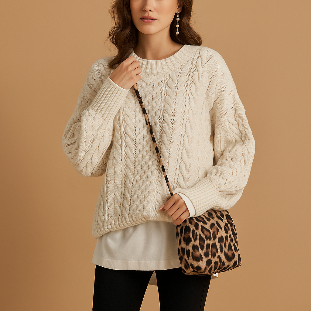 Damska Dzianinowy Sweter | Oversizowy