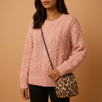 Damska Dzianinowy Sweter | Oversizowy