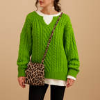Damska Dzianinowy Sweter | Oversizowy