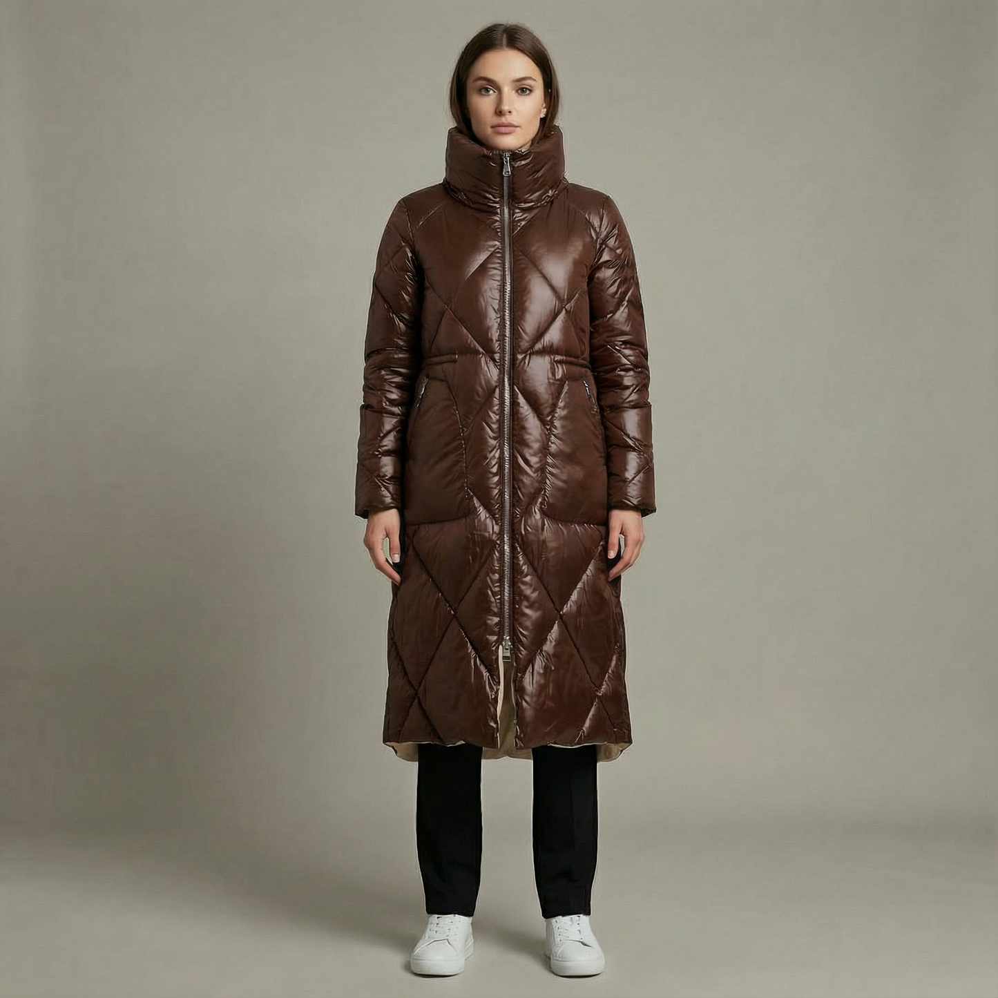 Damski Zimowy Płaszcz | Długi