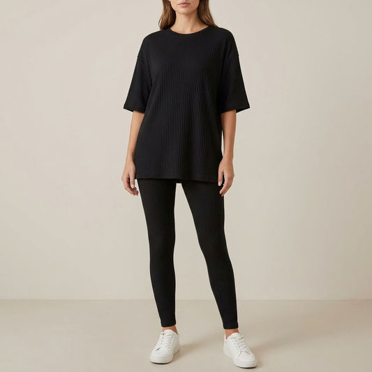 Damska Długa Bluza Kapturem | Dzianinowa