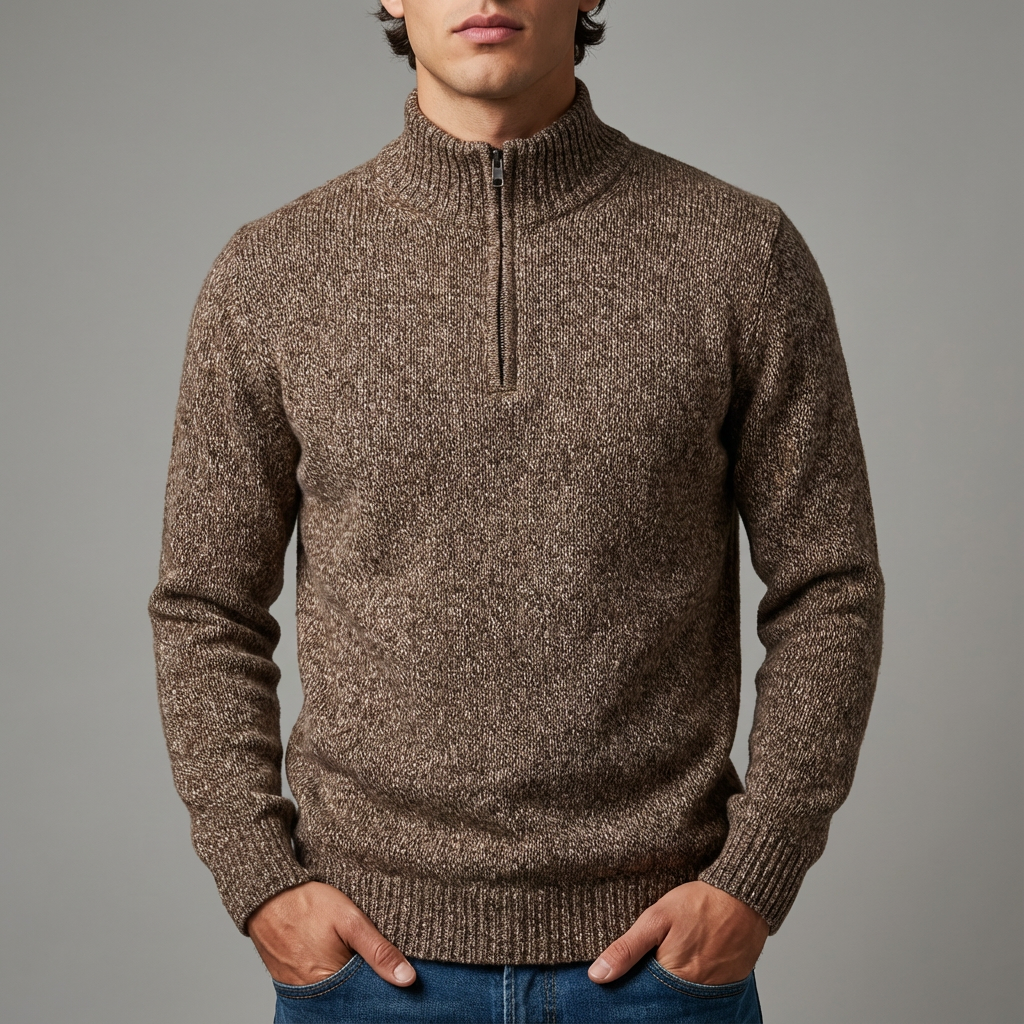 Męski Pracy Sweter | Zamek Pod Szyją