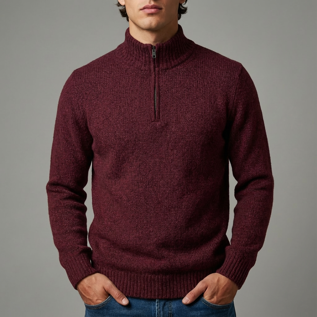 Męski Pracy Sweter | Zamek Pod Szyją