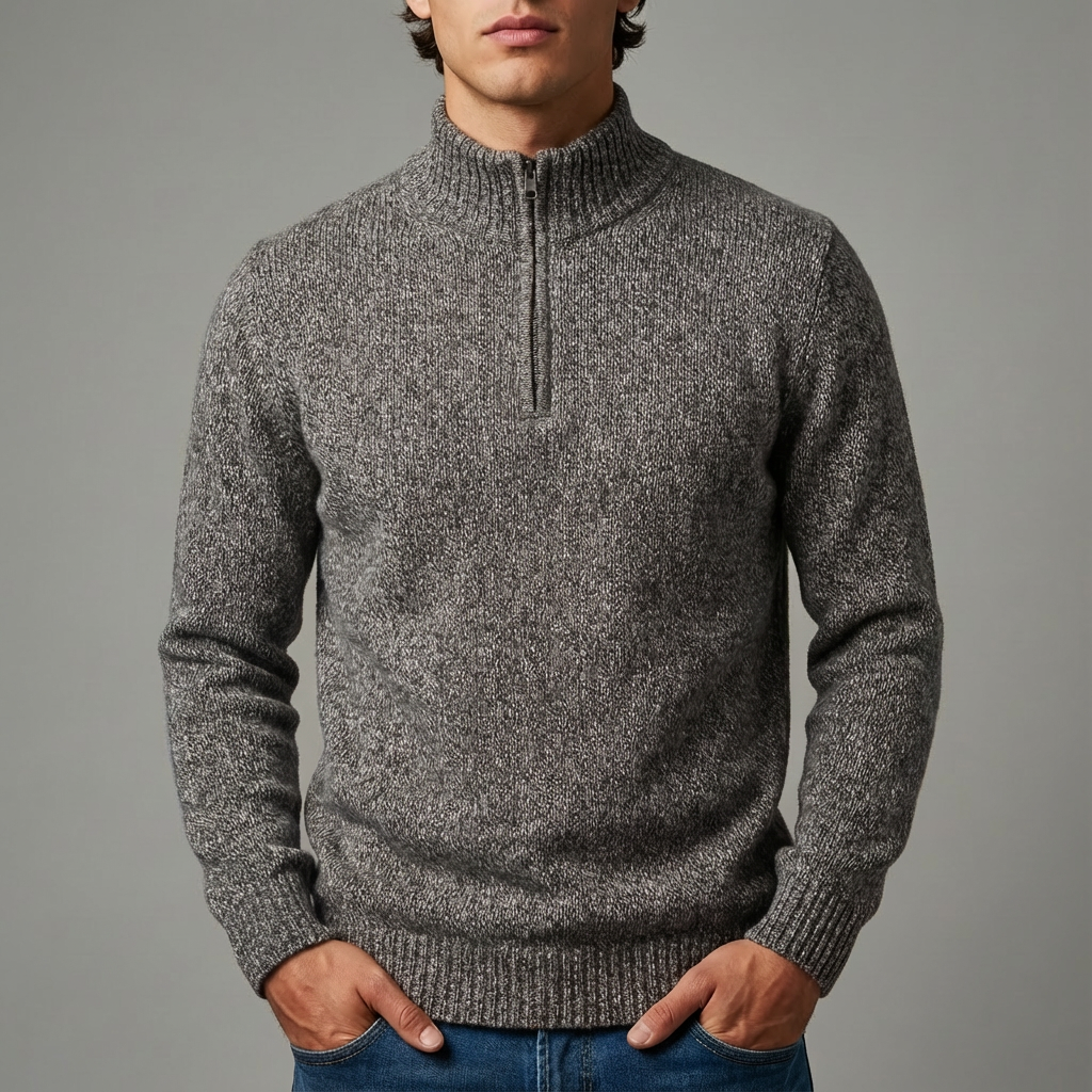 Męski Pracy Sweter | Zamek Pod Szyją