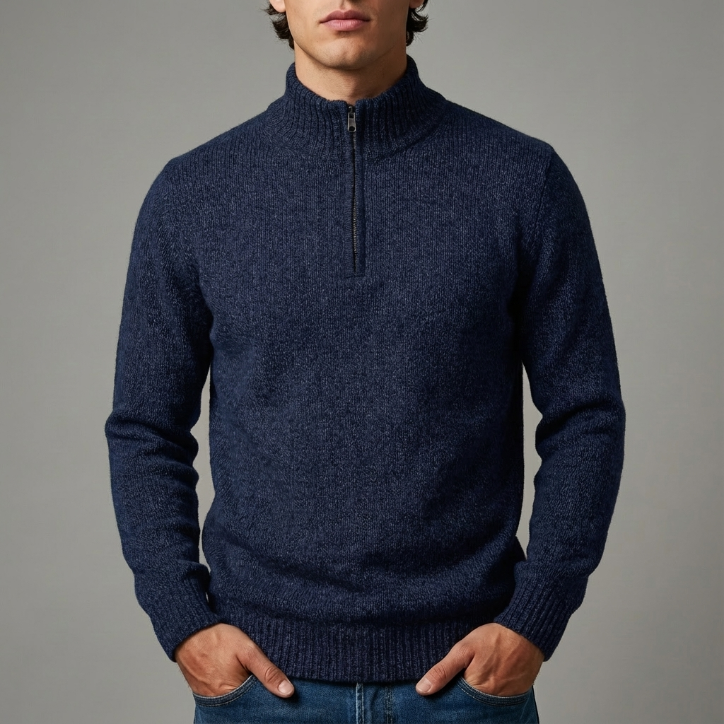 Męski Pracy Sweter | Zamek Pod Szyją