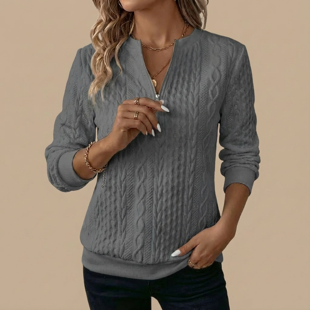 Damska Dzianinowy Sweter | Rozpinany