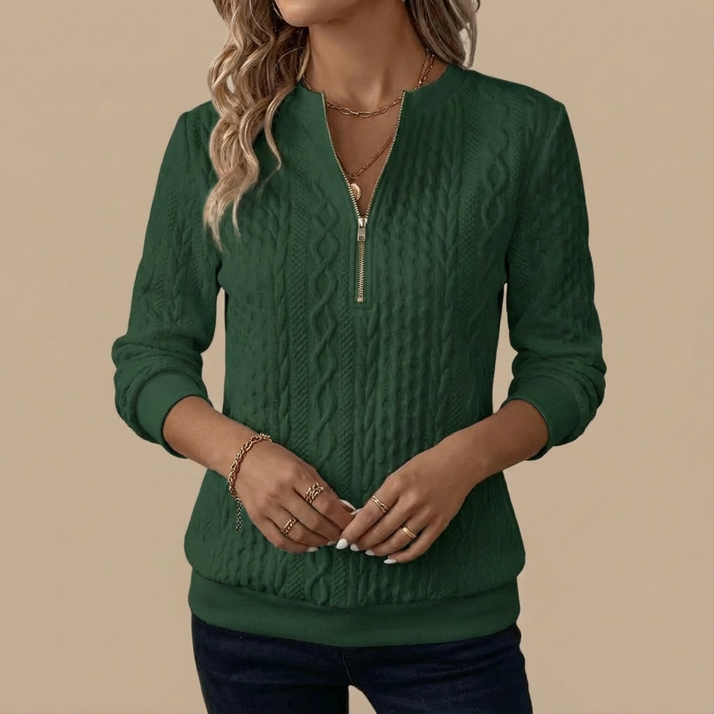 Damska Dzianinowy Sweter | Rozpinany