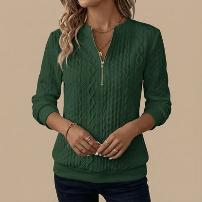 Damski Dzianinowy Sweter | Rozpinany