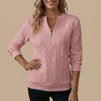Damska Dzianinowy Sweter | Rozpinany