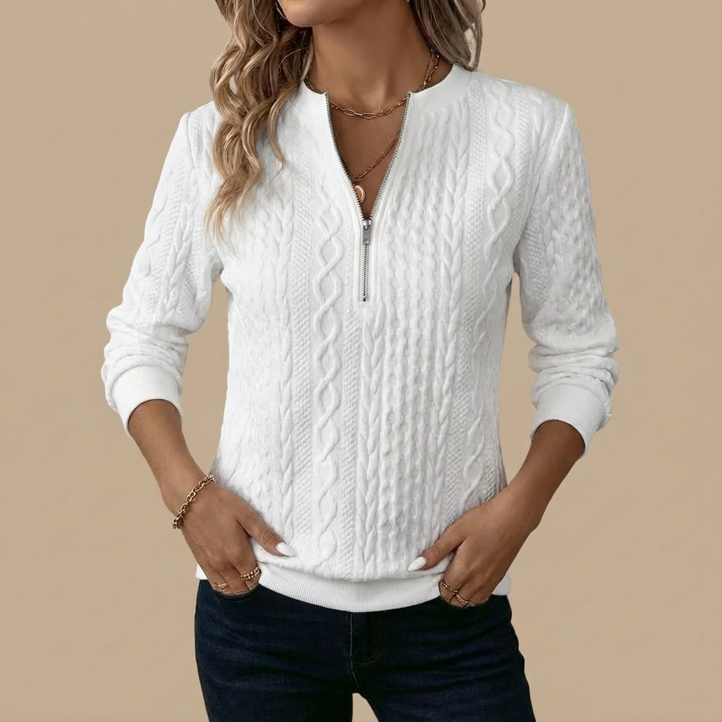 Damska Dzianinowy Sweter | Rozpinany