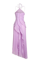 Damska Plisowana Sukienka ślubna dla Gościa z Falbankami | Maxi