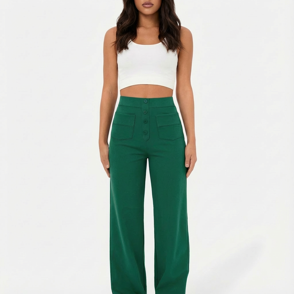 Damski Robocze Spodnie | Wysoko Osadzone