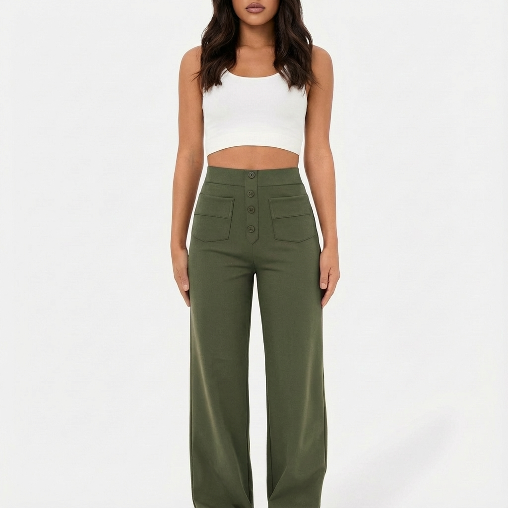 Damski Robocze Spodnie | Wysoko Osadzone