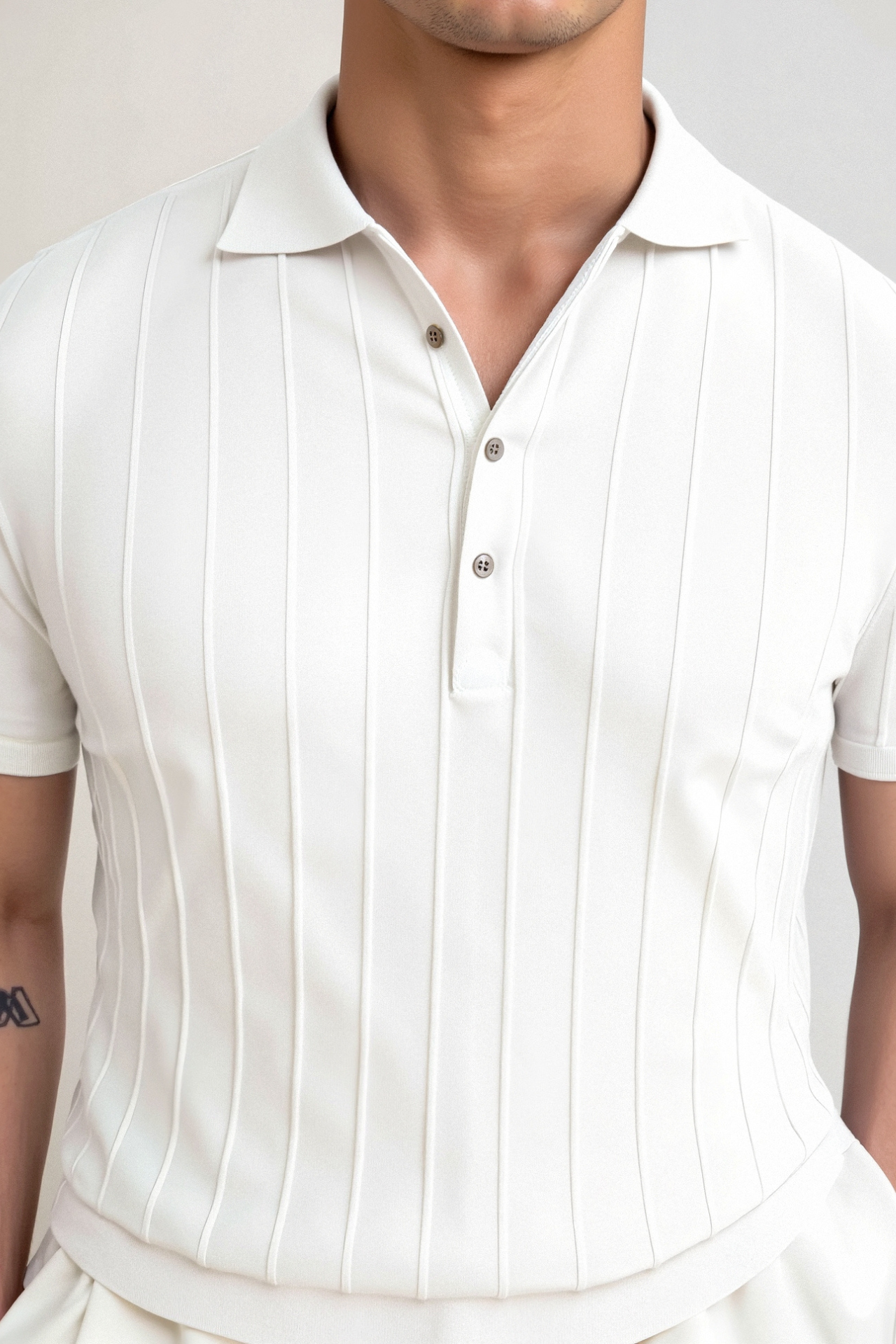 Męska Pasiaste Koszulka Polo Casual | Dzianinowa