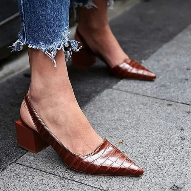 Damskie Szpiczaste Czółenka | Slingback