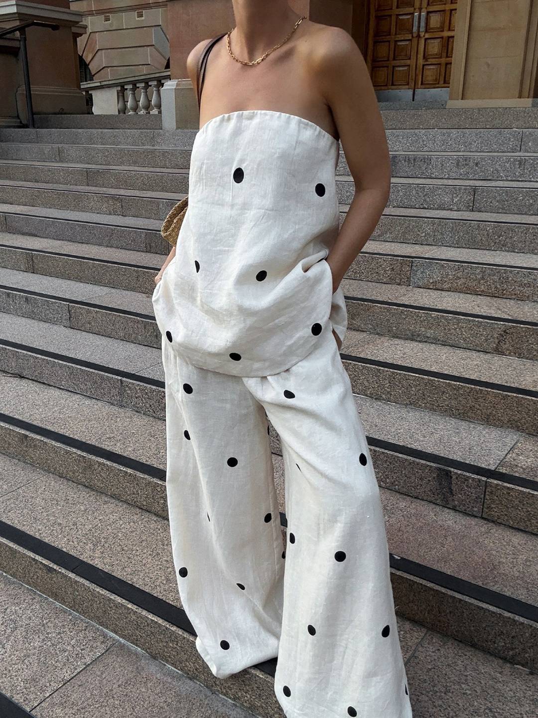 Damski Dwu Kawałkowy Zestaw | Spodnie i Top