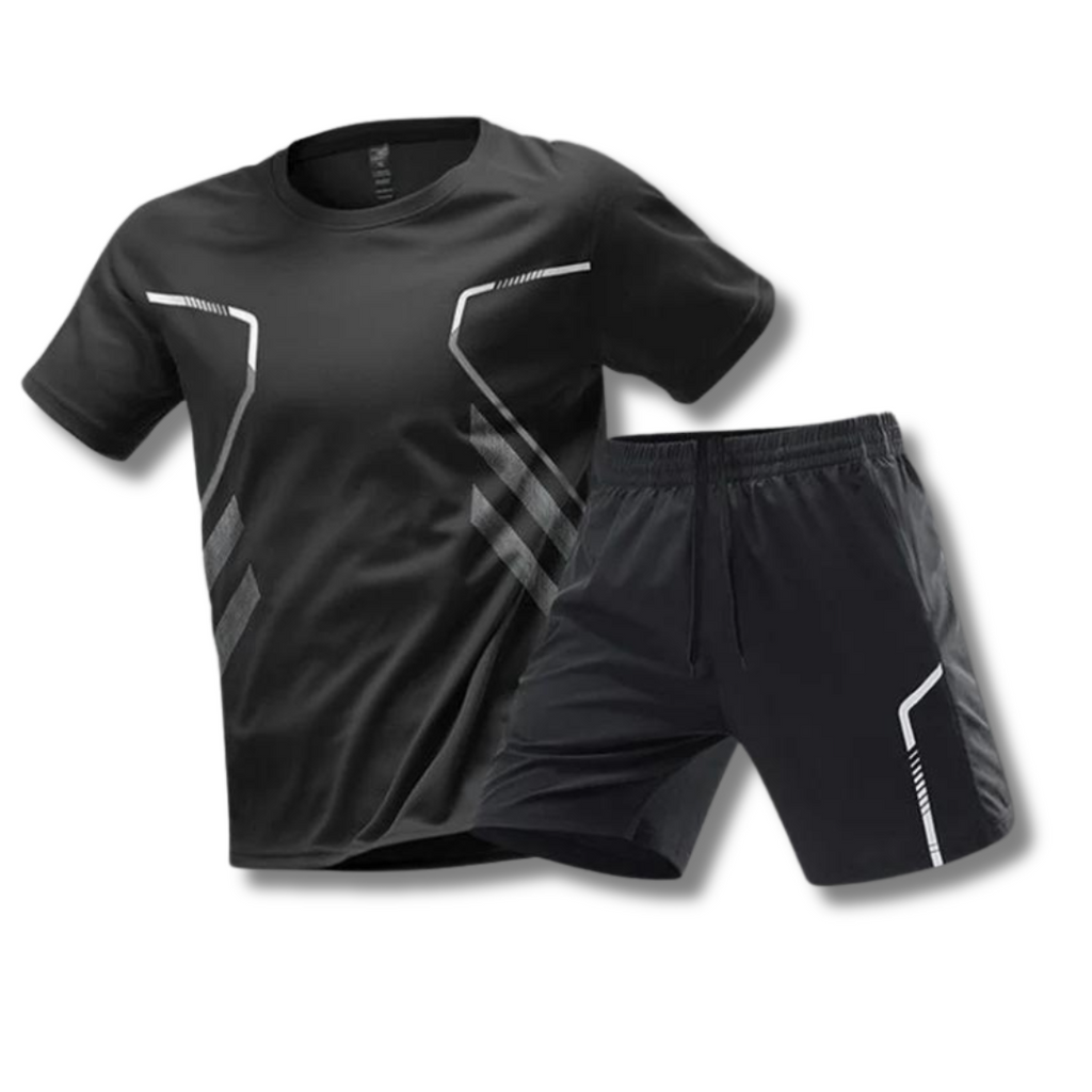 Męski Zestaw T-Shirt Siłowni & Szortów | Odzież Sportowa