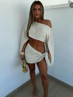 Damska Letni Zestaw Skoordynowane | Crop Top & Mini Spódnica