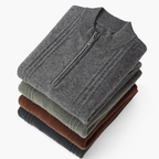 Męski Sweter Dzianinowy | Zamek Pod Szyją