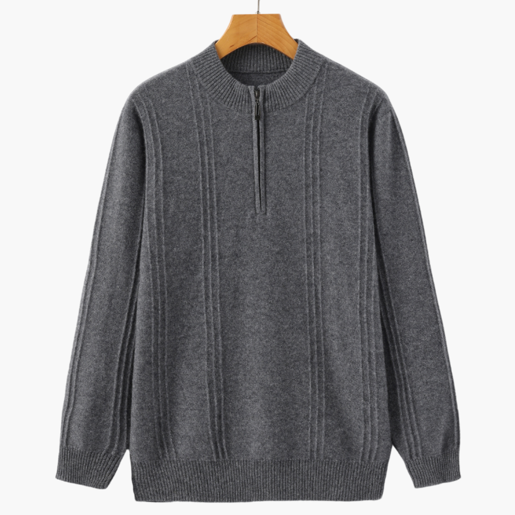 Męski Sweter Dzianinowy | Zamek Pod Szyją