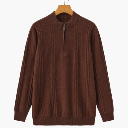 Męski Sweter Dzianinowy | Zamek Pod Szyją