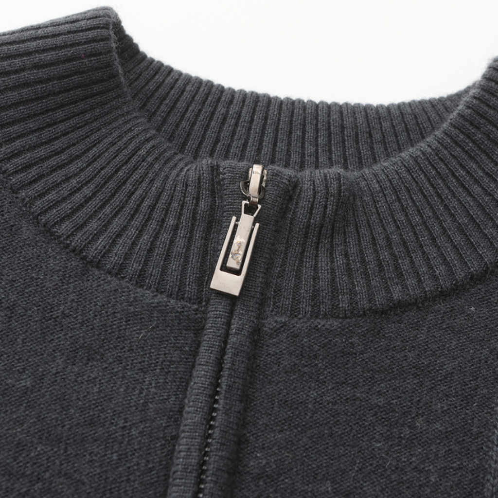 Męski Sweter Dzianinowy | Zamek Pod Szyją