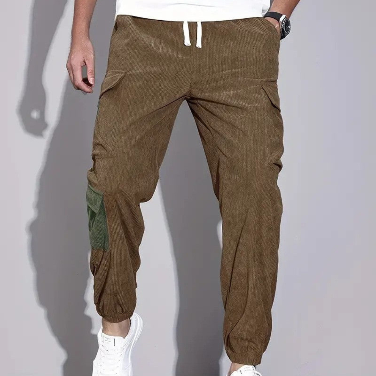 Męski Spodnie Cargo | Szeroka Nogawka