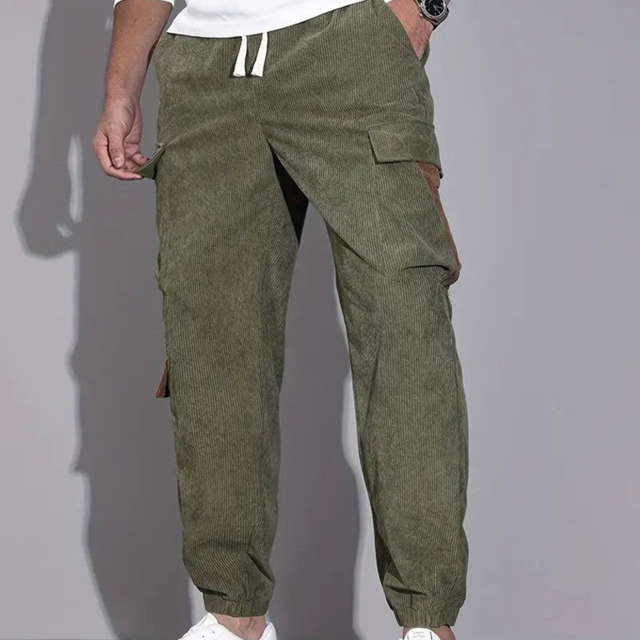 Męski Spodnie Cargo | Szeroka Nogawka