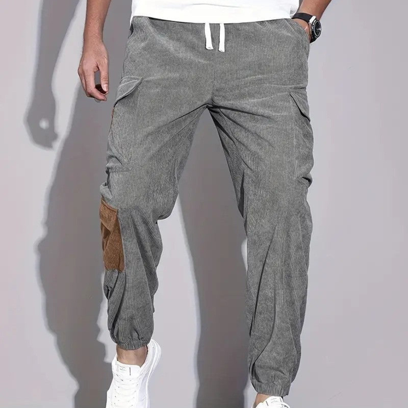 Męski Spodnie Cargo | Szeroka Nogawka