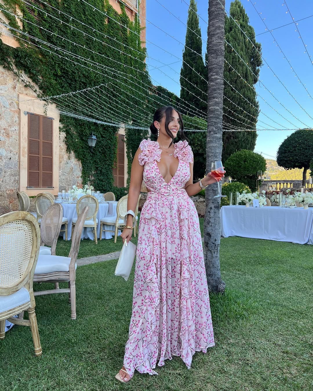 Damska Kwiatowa Bezrękawowa Sukienka Ślubna dla Gościa | Maxi