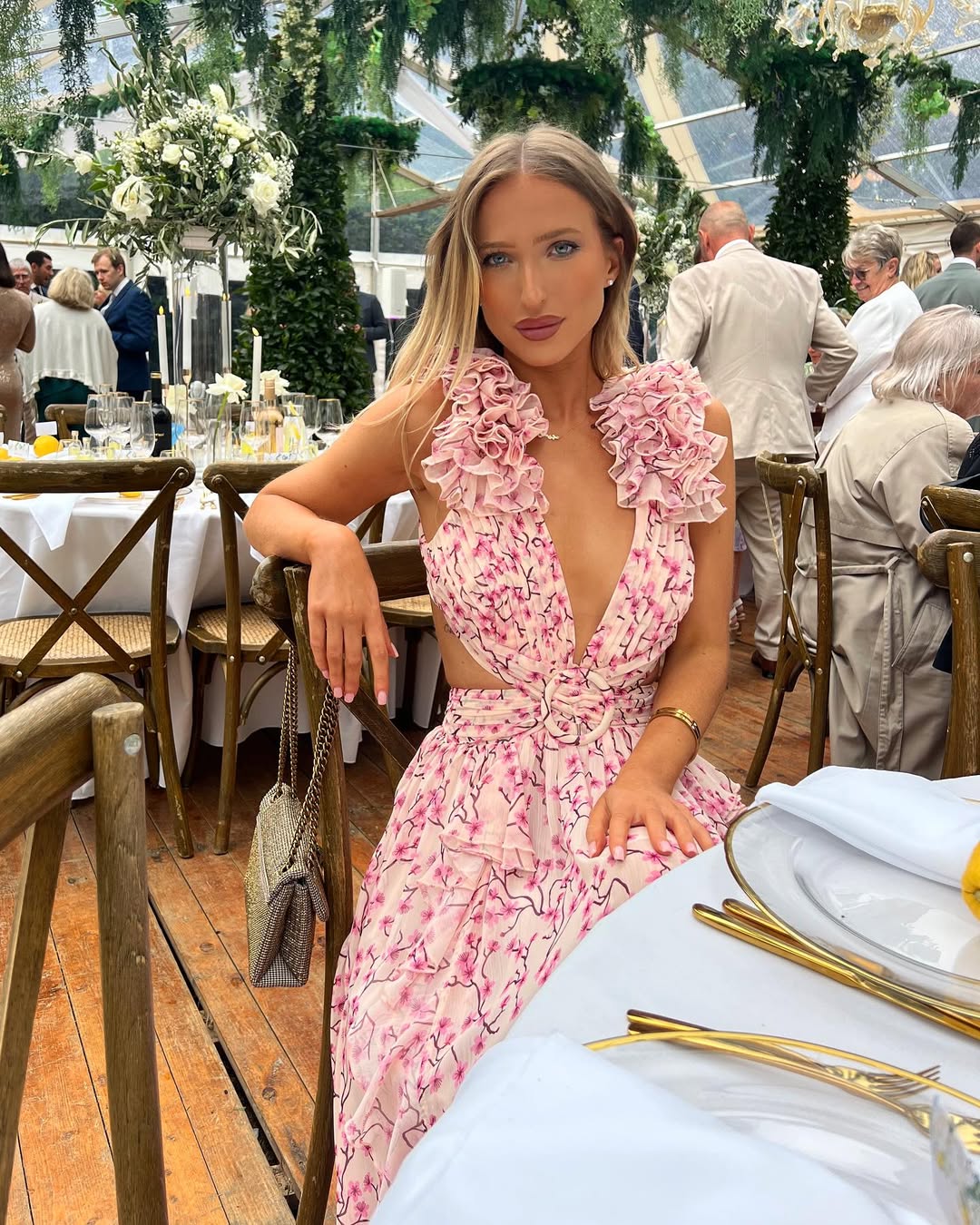 Damska Kwiatowa Bezrękawowa Sukienka Ślubna dla Gościa | Maxi